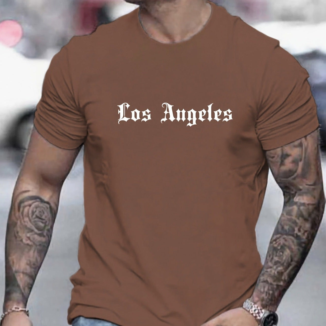 Men's Round Neck T-shirt Featuring Personalized Patterns