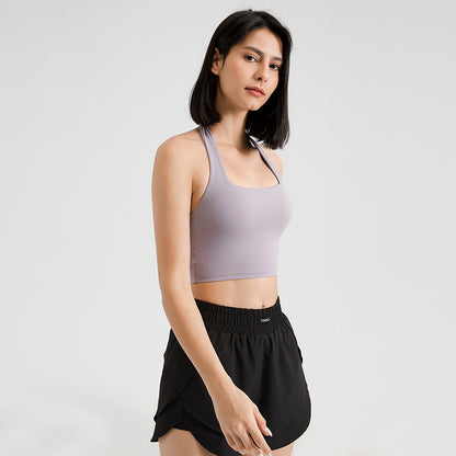 Halter Push-up Running Bra Outerwear សម្រាប់នារី