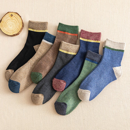 Men's Color-Matching Medium Tube Socks for Everyday Comfort