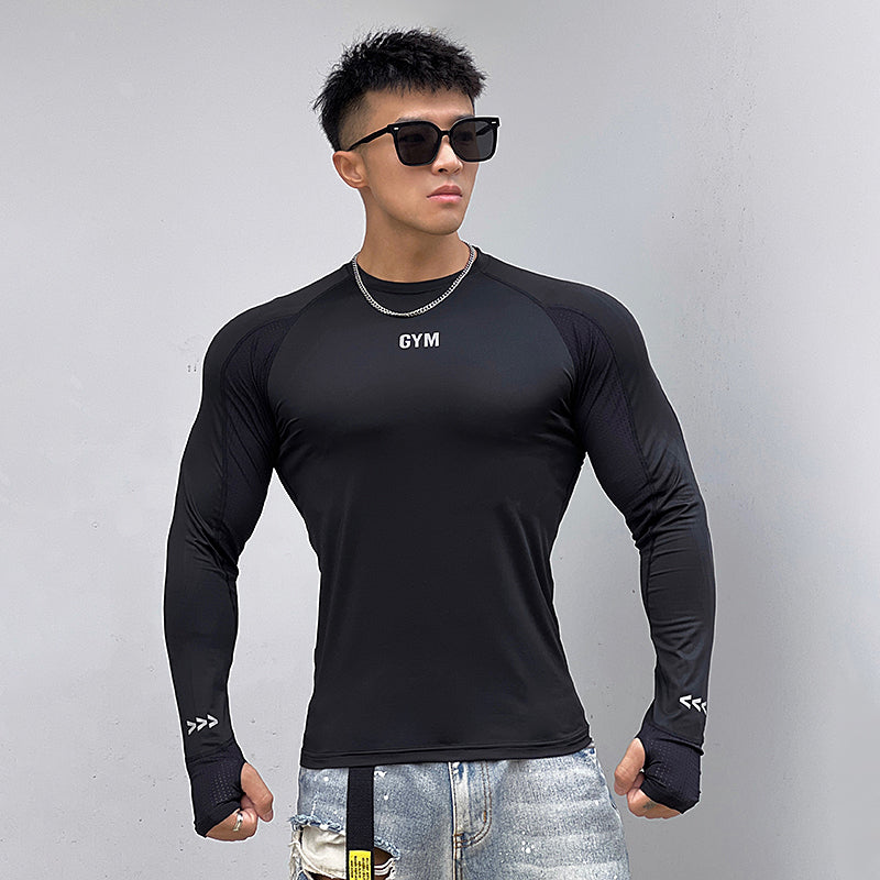 Men's Fashion Sports Solid Color Slim T-shirt for Active Style