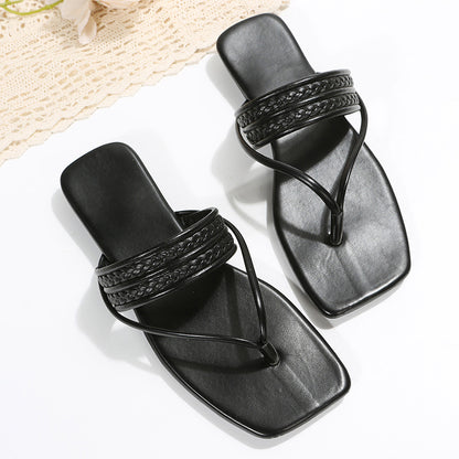 Flat Sandals Flip Flops-Non-Slip Beach Shoes សម្រាប់រចនាប័ទ្មឡូយ