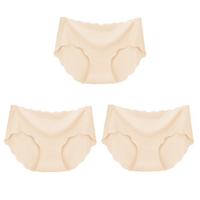 Set of 3 Seamless Silk Underwear for Women-Sexy and Comfortable