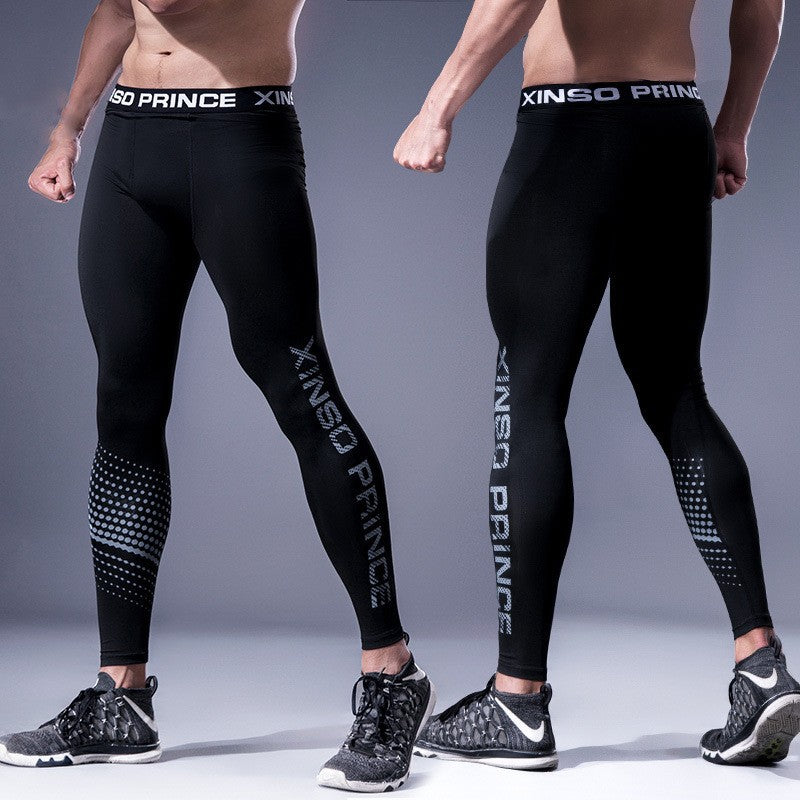 High-Elastic Quick-Dry Fitness Pants for Men-Skinny Sports Bottoming