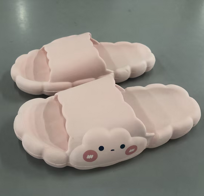 Whimsical Cartoon Thick-Bottom Cloud Slippers for Cozy Indoor Comfort