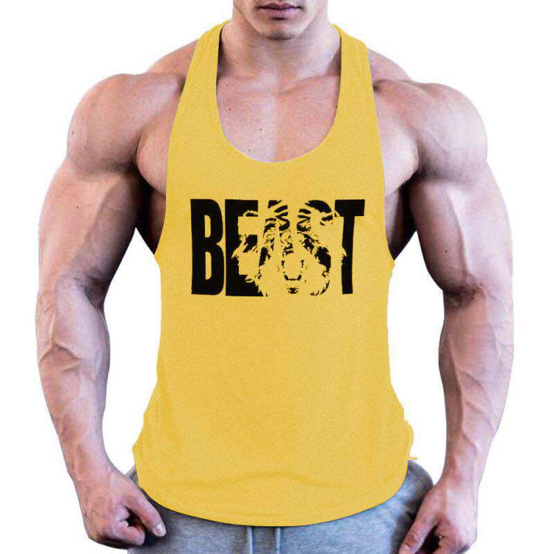 Men's Cotton Printed Wide Strap Vest for Active Comfort