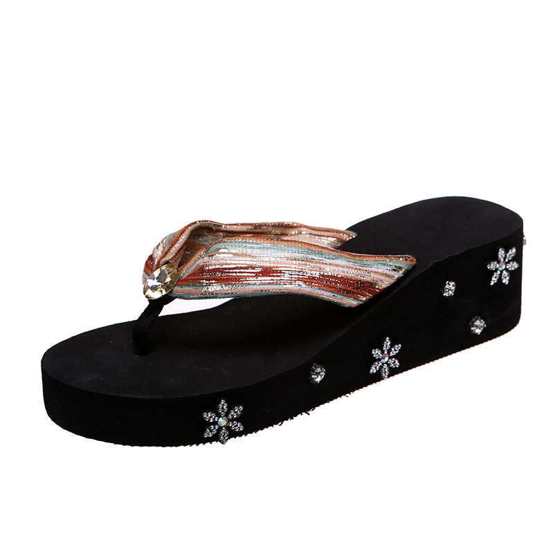 Thong Sandals Women's Slippers with Rhinestones