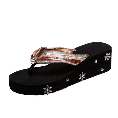 Thong Sandals Women's Slippers with Rhinestones