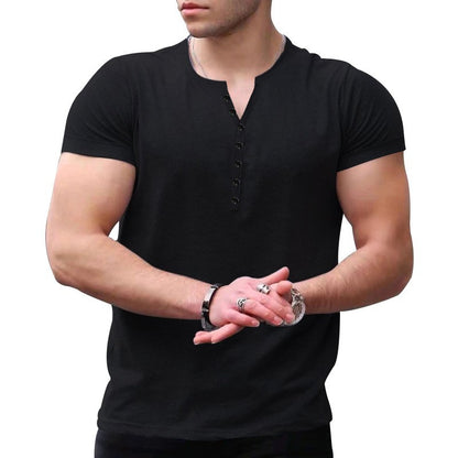 Short Sleeve Men's Solid Color T-shirt–Comfort and Style