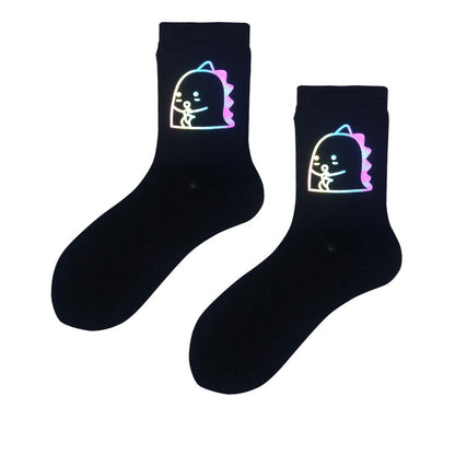 Versatile Long Tube Reflective Couple Socks-Stylish and Functional