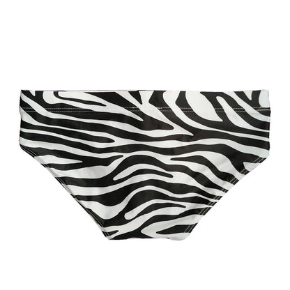 Men's Zebra Pattern Flower Boxer Trunks for a Playful Twist