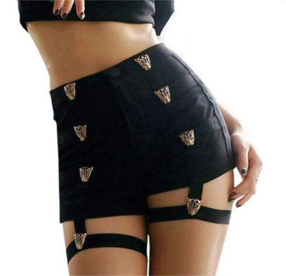 Ladies' High Waist Solid Color Fashion Shorts for a Trendy Look