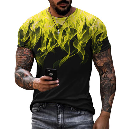 Multicolor Flame Gradient Men's Running T-Shirt