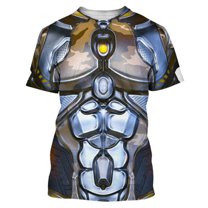 Men's Armor Pattern 3d Digital Printing Short-sleeved T-shirt