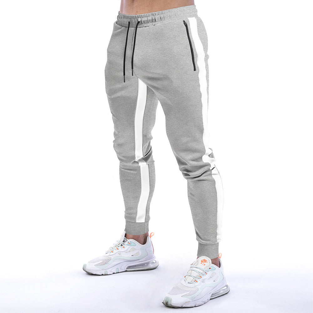 Solid Color Fitness Trousers for Men's Active Style