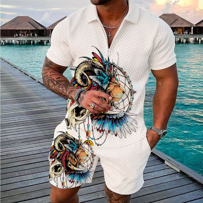 Men's Zipper Polo Shirt Suit for Fashion Forward Looks