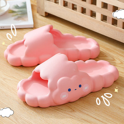 Whimsical Cartoon Thick-Bottom Cloud Slippers for Cozy Indoor Comfort