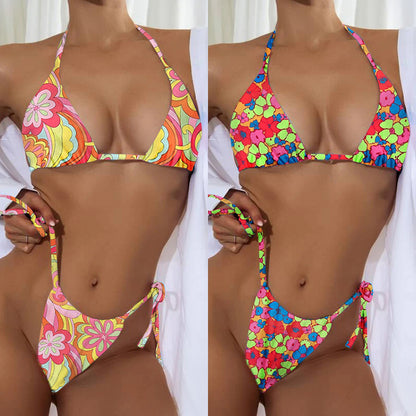 Floral Drawstring Bikini Swimsuit for Women-Elevate Your Shore Style