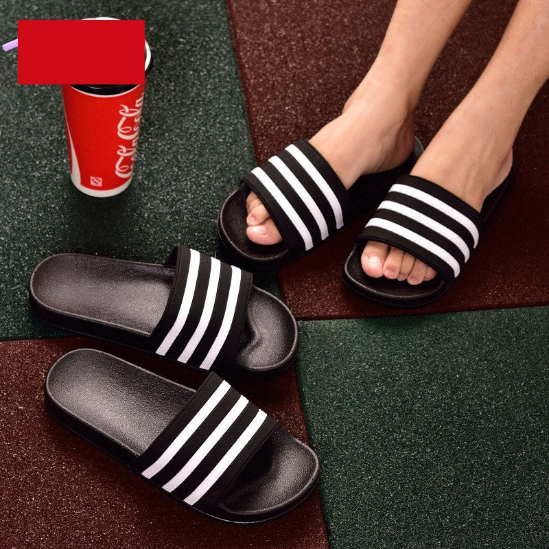 Non-Slip Striped Slippers for Soft Indoor Bathroom Comfort