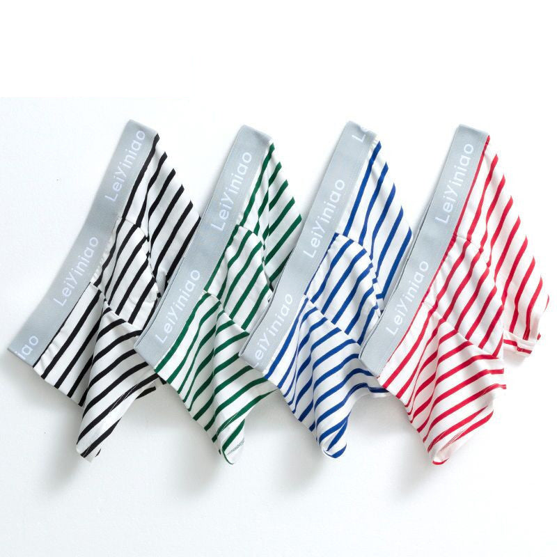 Men's Cotton Striped Printed Boxers-Full Cotton Explosion Style