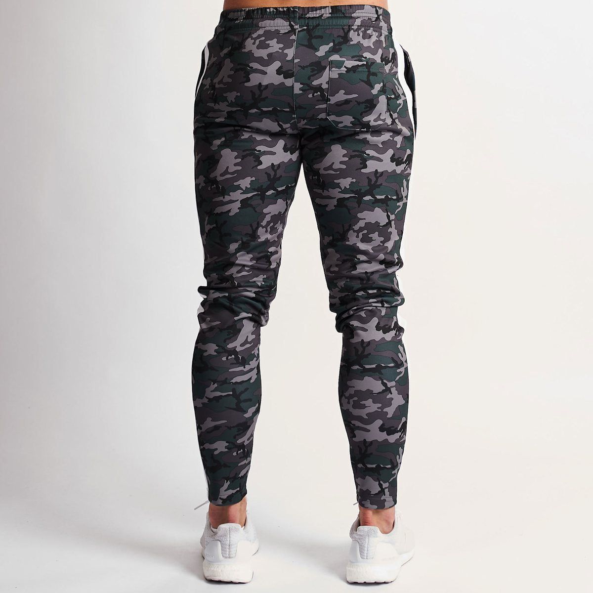 Camouflage Workout Training Pants with Stretch Side Stripe