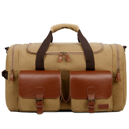 Stylish Leather and Canvas Crossbody Gym Bag for Men