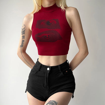 New Women's Clothing with Letters Printed Cropped Tank Top