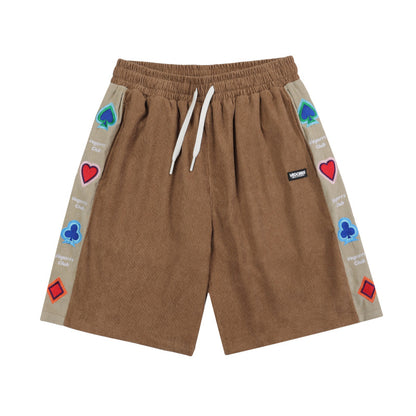 Retro Embroidered Corduroy Casual Shorts–Unleash the Trendy Vibes