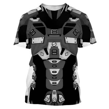 Men's Armor Pattern 3d Digital Printing Short-sleeved T-shirt