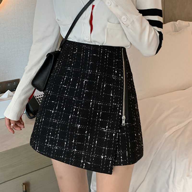 Irregular High Waist Woolen Skirt for a Timeless Style Statement