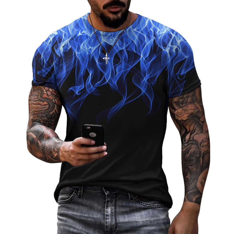 Multicolor Flame Gradient Men's Running T-Shirt