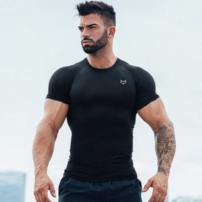 Men's Training Elastic Quick Dry Tights Sports T-shirt