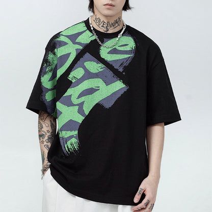 Fashion Brand Men's Loose Half Sleeve T-shirt for Stylish Comfort