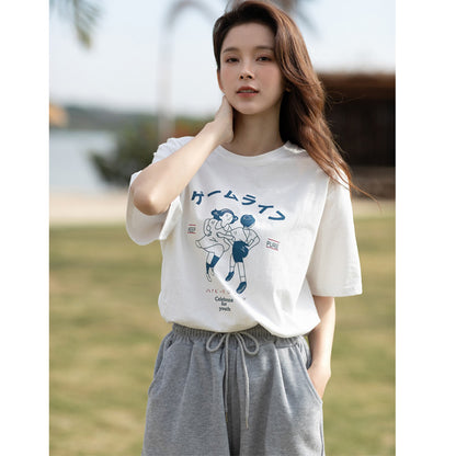 Women's Printed Loose Short Sleeve Tee-Elevate Your Casual Style