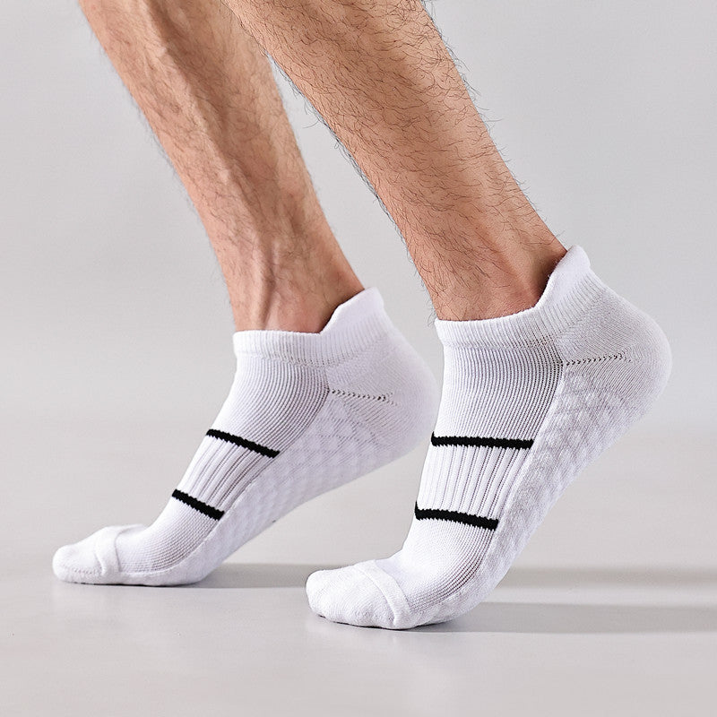 Men's Towel-Bottom Solid Color Sports Socks for Active Style