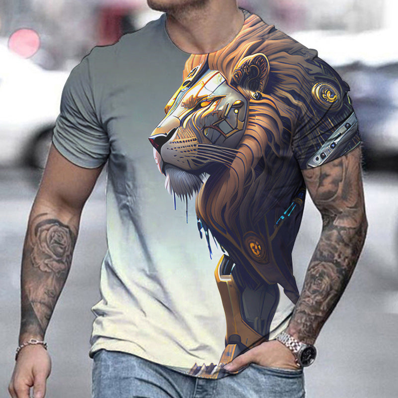 Men's Casual Short-Sleeved T-Shirt with Striking Printing