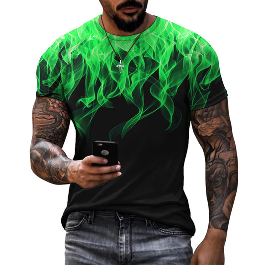 Multicolor Flame Gradient Men's Running T-Shirt