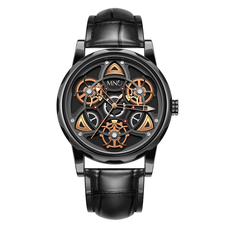 Black Gold Trend Three-Dimensional Watch-Personality Gear Gyro Design