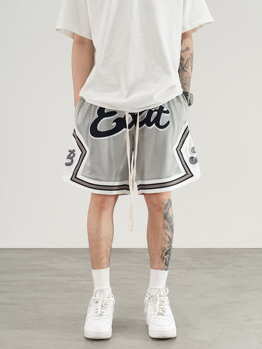 Embroidered Mesh Basketball Shorts for an Urban Athletic Look