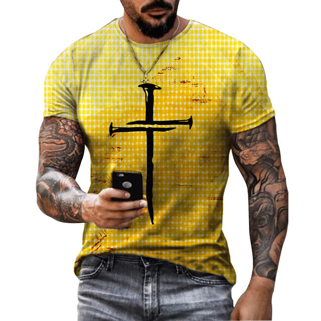 3D Printed Men's Short-sleeved Sports T-shirt-Hip Hop Vibes