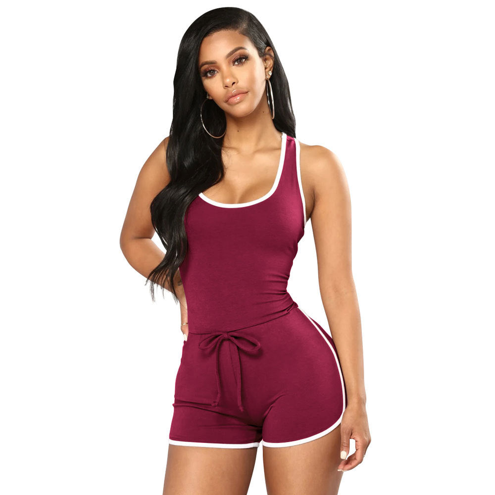 Fashion Solid Color Sexy Racer Back Jumpsuit-A Statement of Elegance