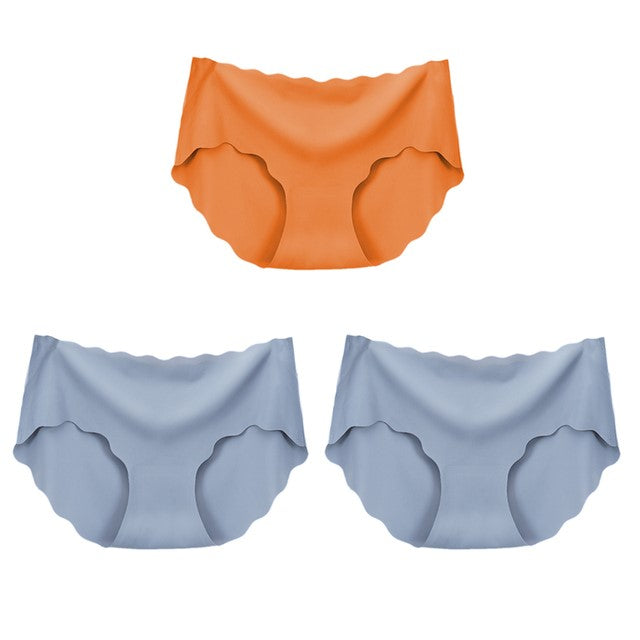 Set of 3 Seamless Silk Underwear for Women-Sexy and Comfortable