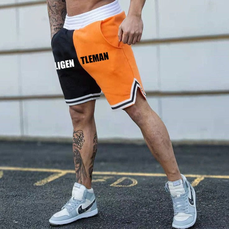 Men's Sports Fitness Color Blocking Shorts with Breathable and Stylish