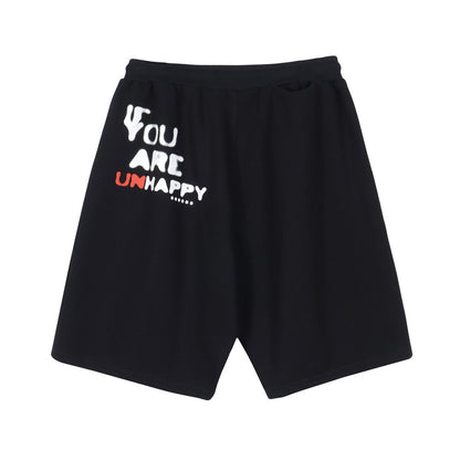 Men's Fashion Letter Print Sports Shorts for Casual Comfort