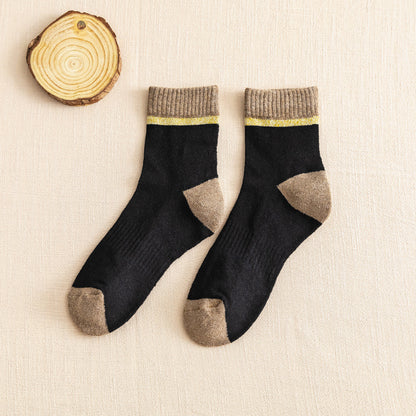 Men's Color-Matching Medium Tube Socks for Everyday Comfort