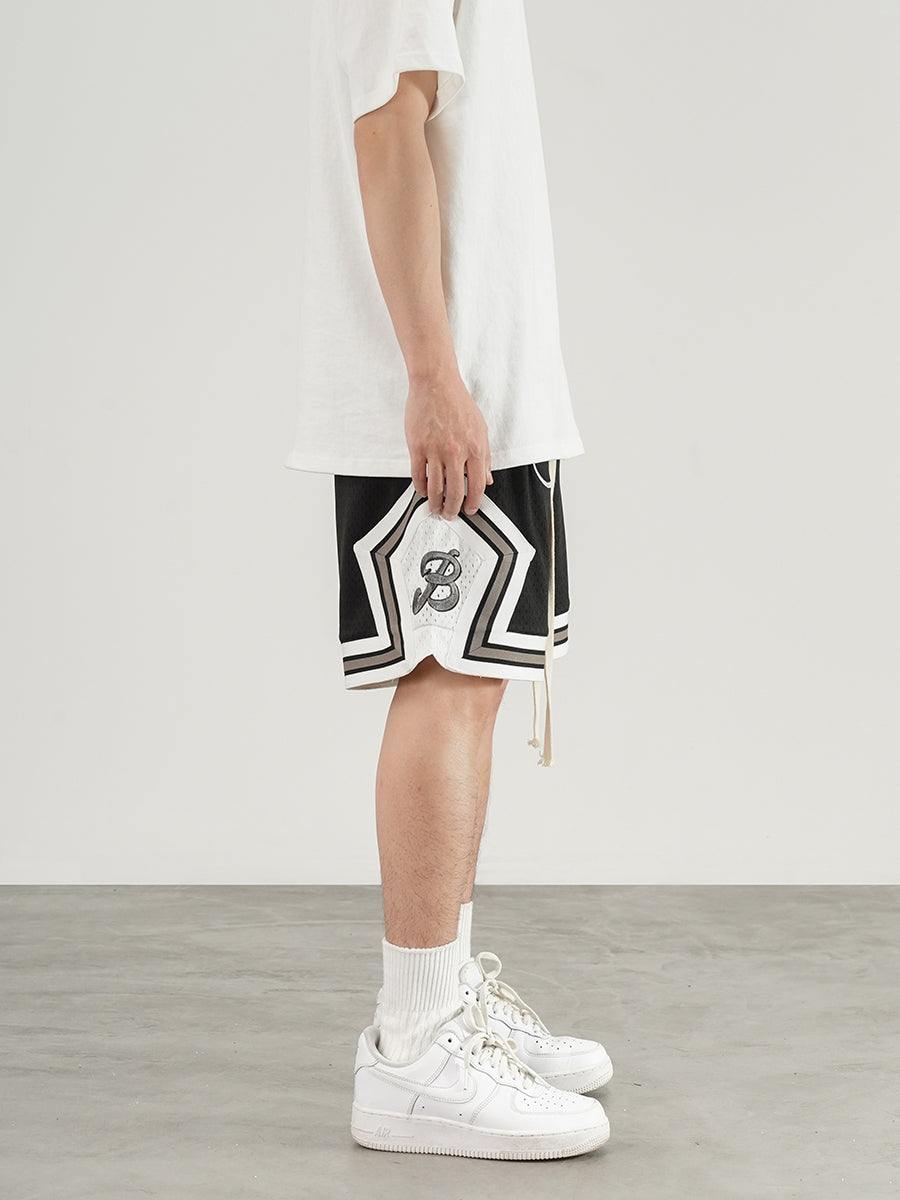 Embroidered Mesh Basketball Shorts for an Urban Athletic Look