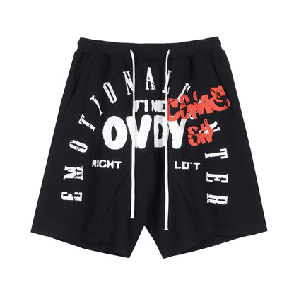 Men's Fashion Letter Print Sports Shorts for Casual Comfort