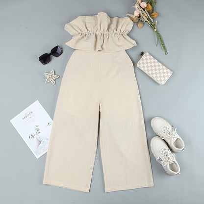 Elegant Sleeveless Pleated Jumpsuit with Ankle-length Pants