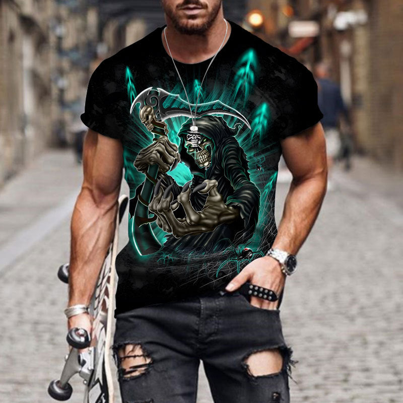 Men's T-shirt with Creative Skull 3D Digital Printing