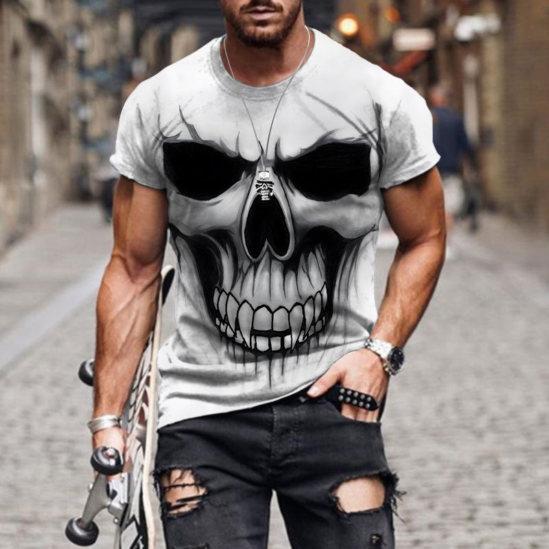 Men's T-shirt with Creative Skull 3D Digital Printing