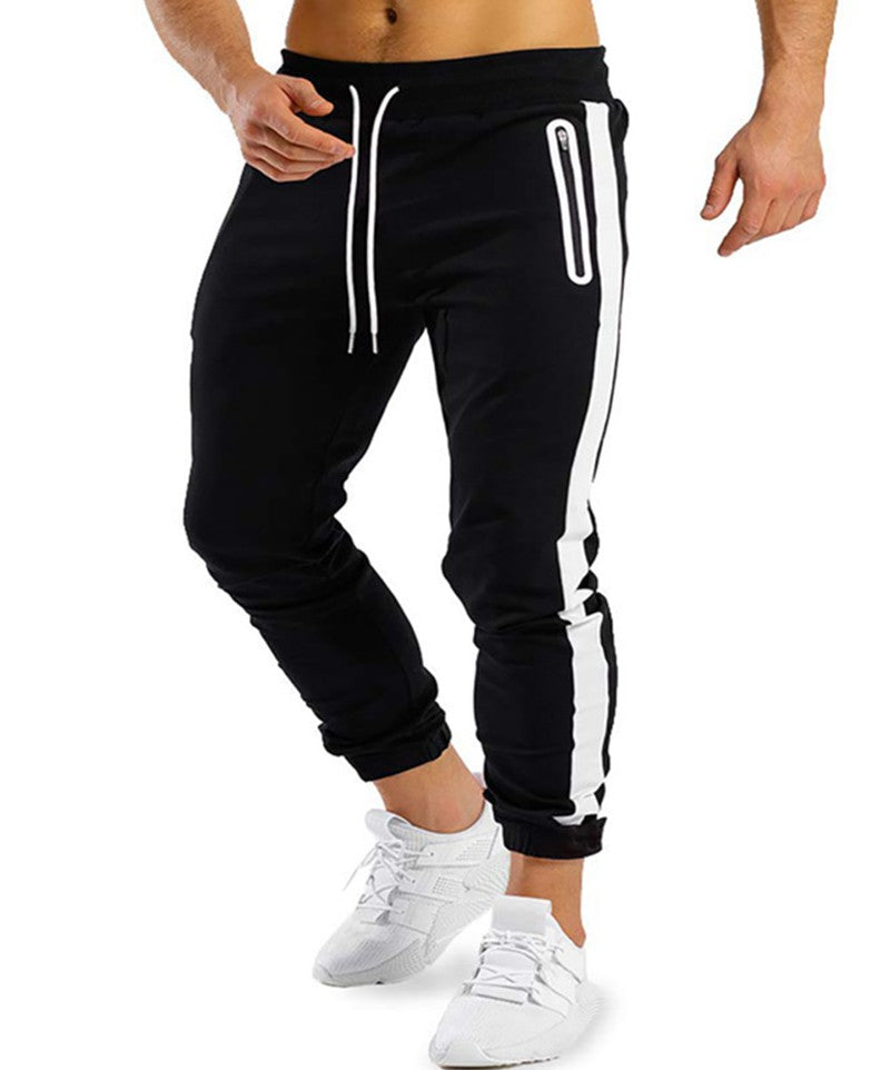 Men's Running Fitness Trousers-Stylish with Side Contrast Color